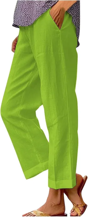 Woman Plus Linen Pants Spring Flowy Wide Leg Linen Pants for Women Women's Cotton Pants