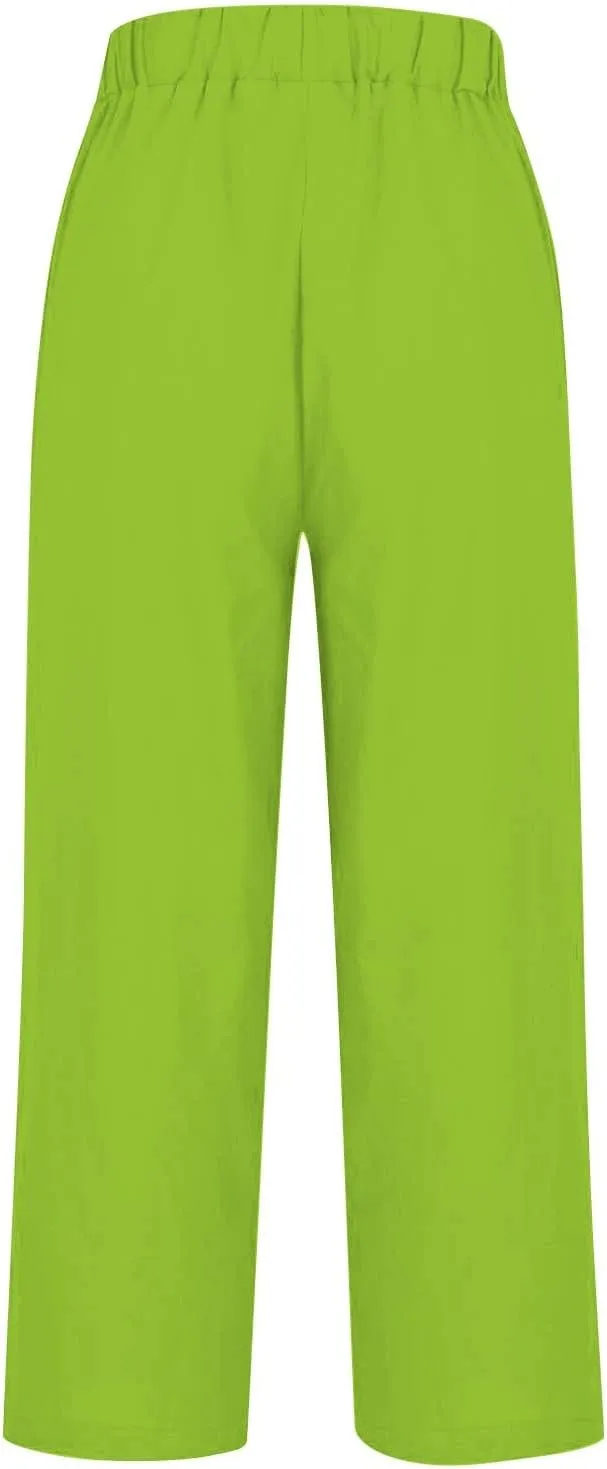 Woman Plus Linen Pants Spring Flowy Wide Leg Linen Pants for Women Women's Cotton Pants