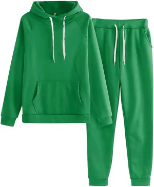 Women 2 Piece Outfits Long Sleeve Crewneck Althteic Fall Sweatshirt Wide Leg Sweatpant Sets