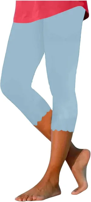 Women Capris Leggings 2024 Summer Causal Cropped Pants Dressy Trendy Knee Length Capri Laides Yoga Clothing