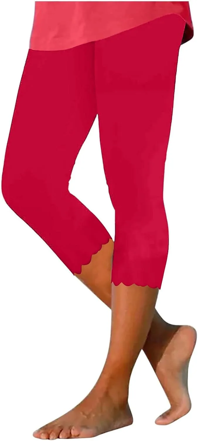 Women Capris Leggings 2024 Summer Causal Cropped Pants Dressy Trendy Knee Length Capri Laides Yoga Clothing