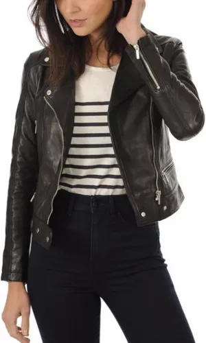 Women Leather Jacket - Lambskin Winter Vintage Motorcycle Biker Jacket, Moto Riding & Racing Jackets