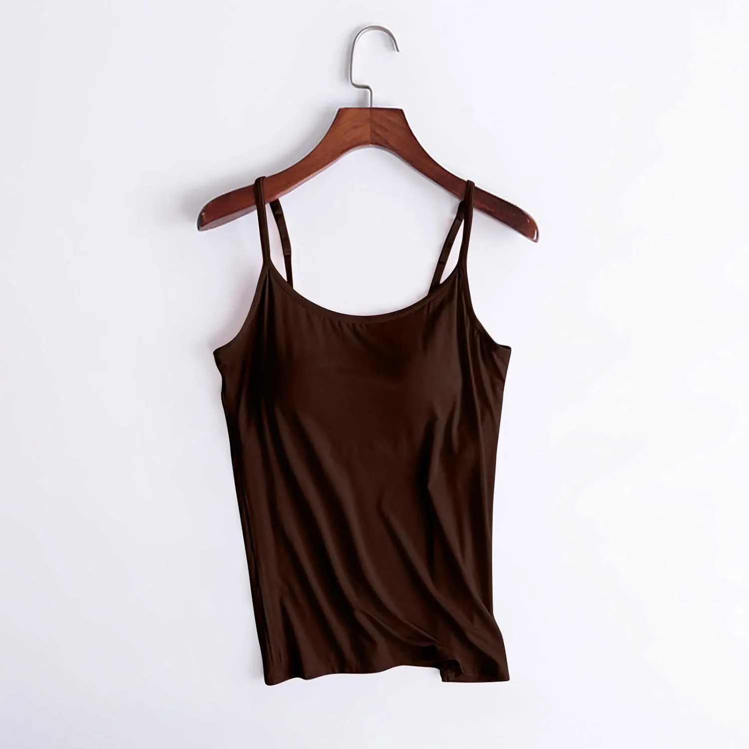 Women Tank Tops with Built in Bras Padded Spaghetti Strap Sleeveless Basic Camisole Comfy Outdoor Workout Yoga Shirts