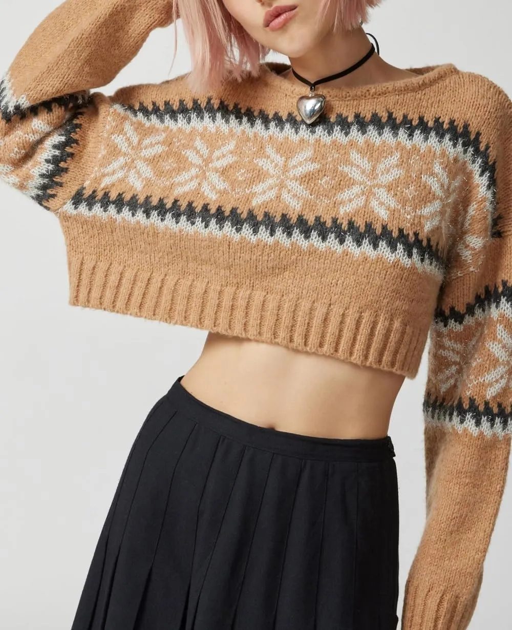 Women Y2K Knitted Crop Tops Color Block Patchwork Sweaters Long Sleeve Crochet Coverup Trendy Autumn Streetwear