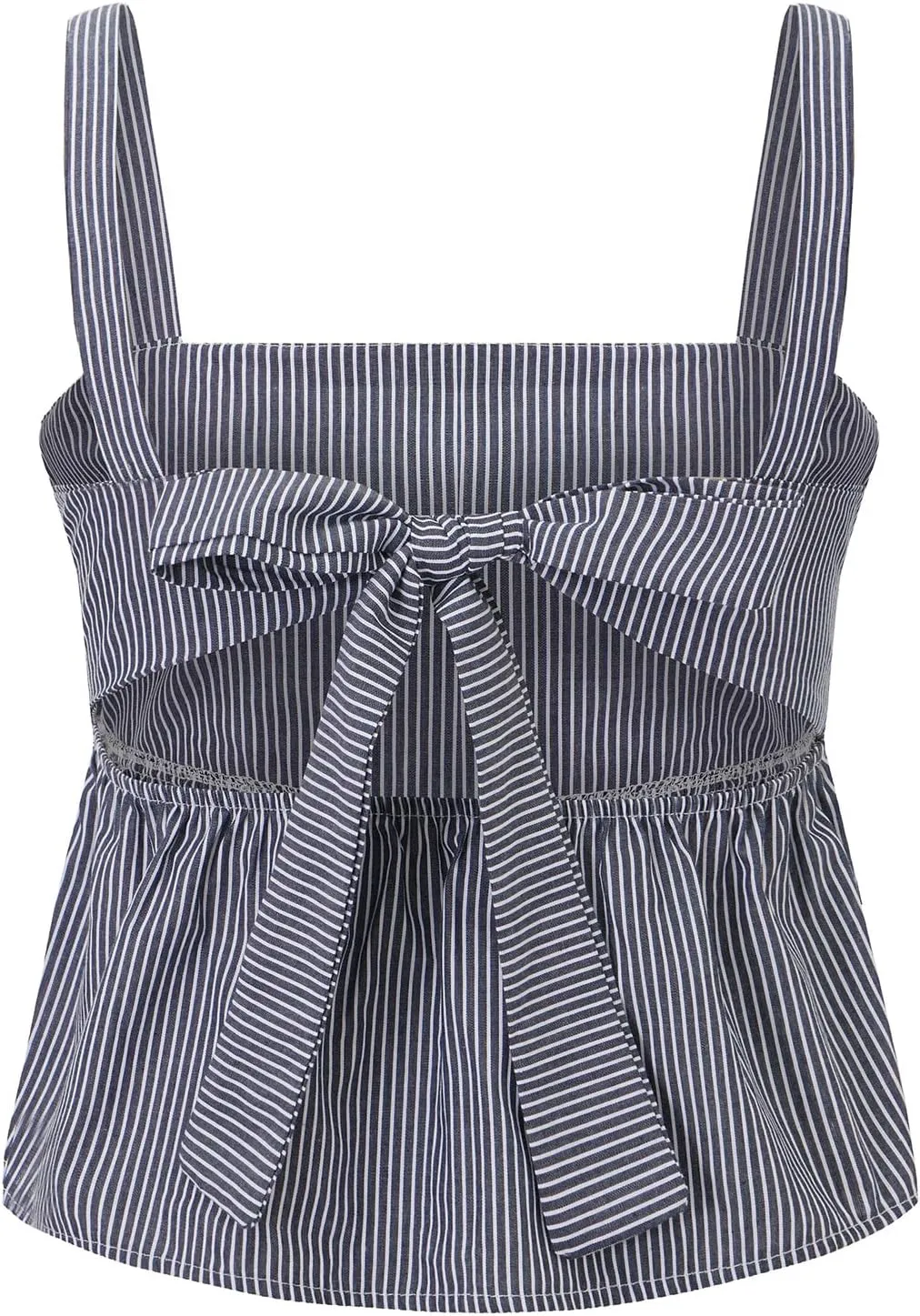 Women Y2k Square Neck Babydoll Crop Tank Top Sleeveless Ruffle Flowy Camisole Open Back Bow Tie Peplum Cami Shirts