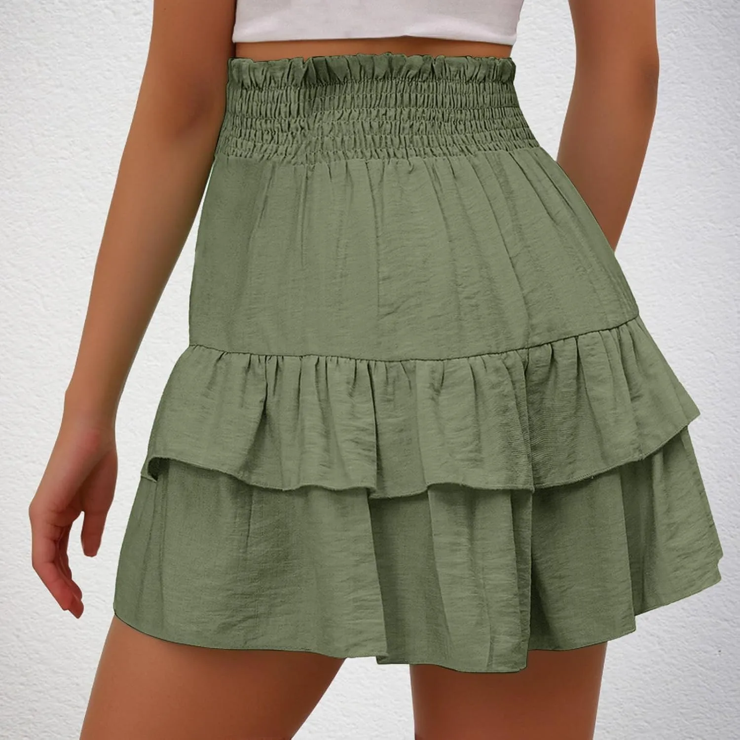 Womens Athletic Skort Elastic Waist Skorts High Waisted Skort Plus Size Summer Skort Casual Tennis Skort for 2024