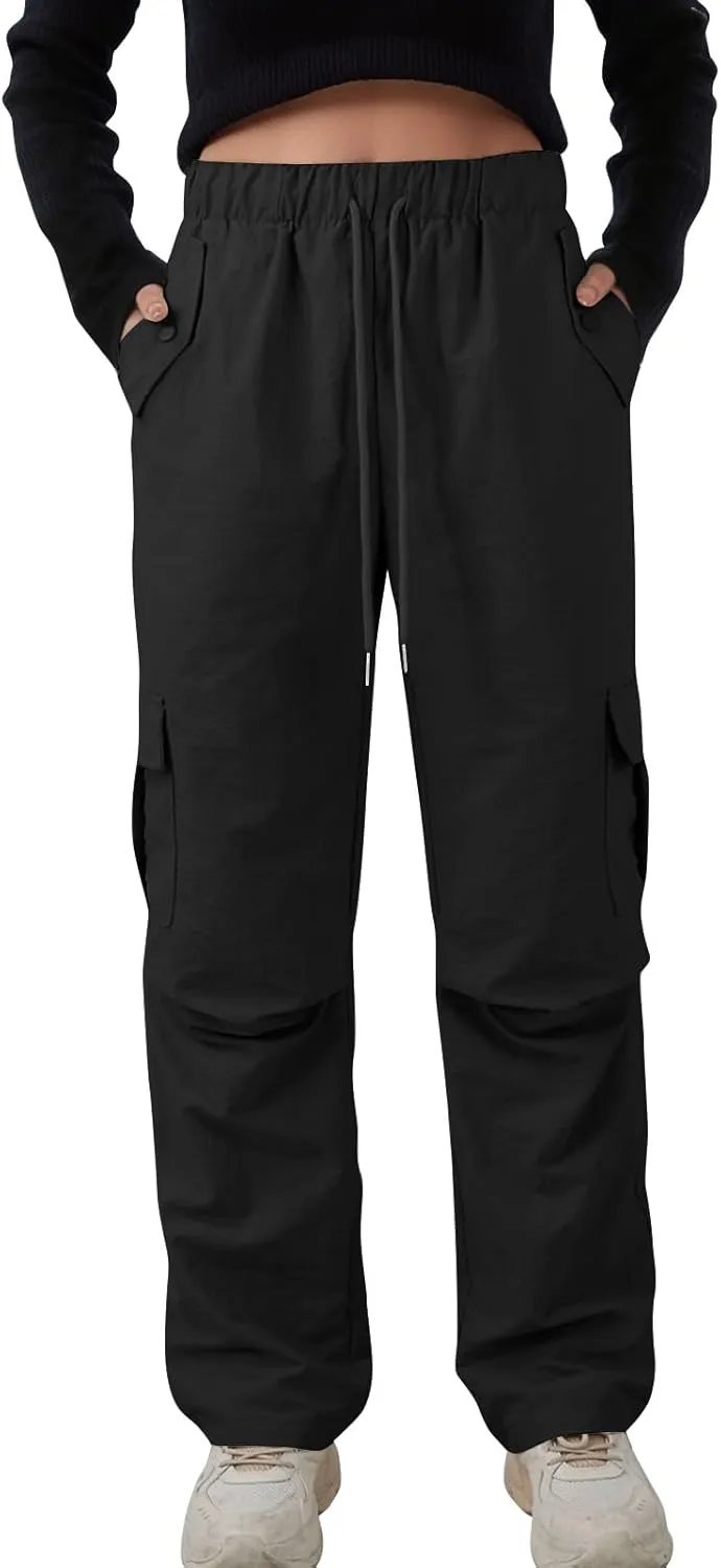 Women's Casual Waist Drawstring Pocket Work Dressy Loose Fit Fashion Pants