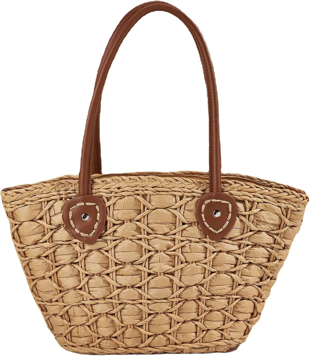 Womens Handwoven Tote Bag Summer Beach Travel Top-handle Hobo Handbag