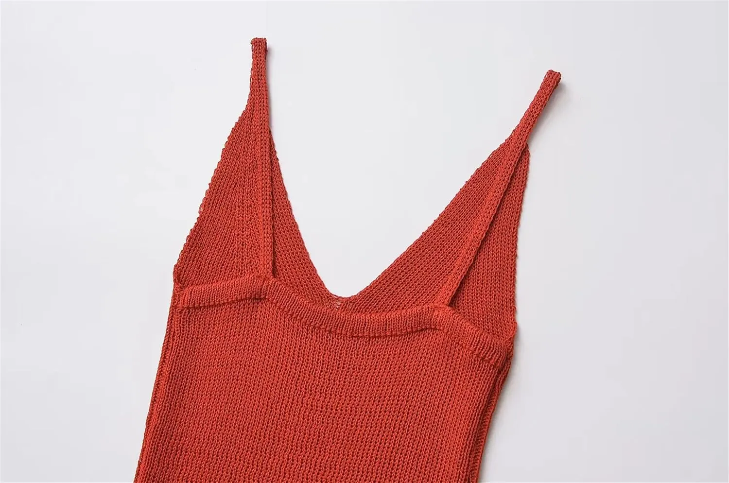 Women's Knitted V-Neck Hanging Tank Top High Street Spaghetti Strap Casual Camisole