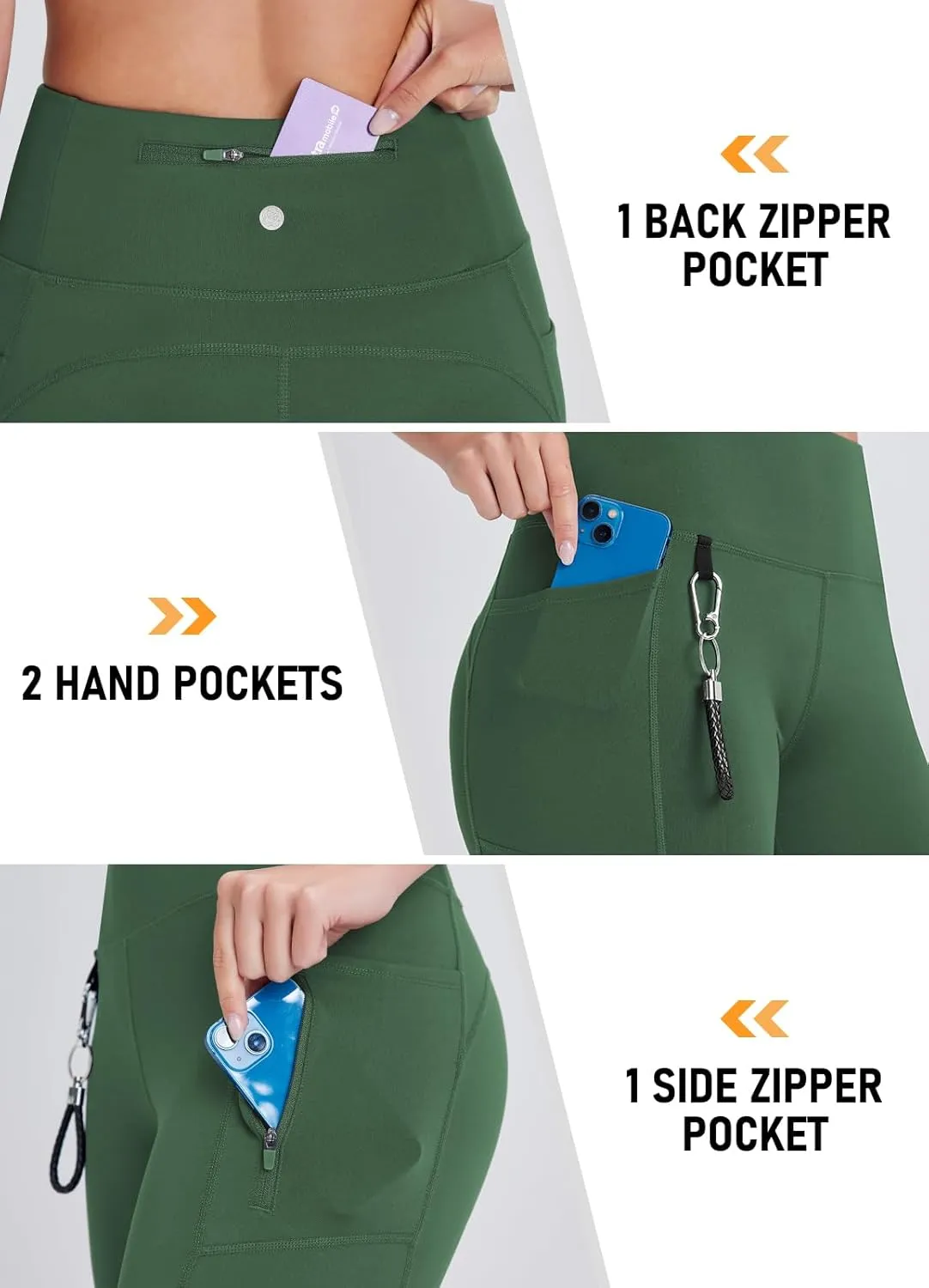 Women's Long Biker Shorts Hiking Knee Length Capri Leggings, High Waisted Bermuda Shorts with Pockets 14 Inch
