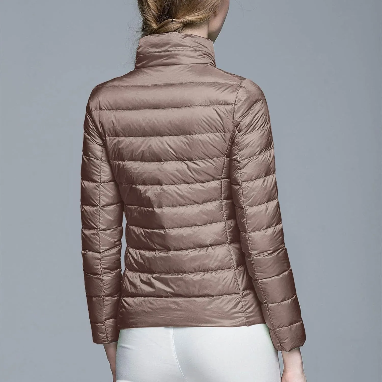 Womens Puffer Jacket 2025 Winter Warm Packable Down Jacket Lightweight Slim Fit Hooded Jacket Short Duck Down Coat