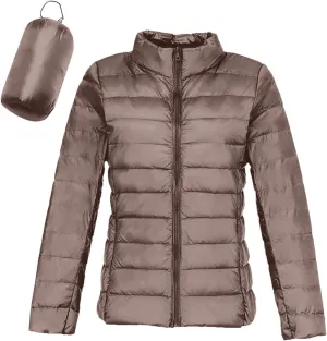 Womens Puffer Jacket 2025 Winter Warm Packable Down Jacket Lightweight Slim Fit Hooded Jacket Short Duck Down Coat