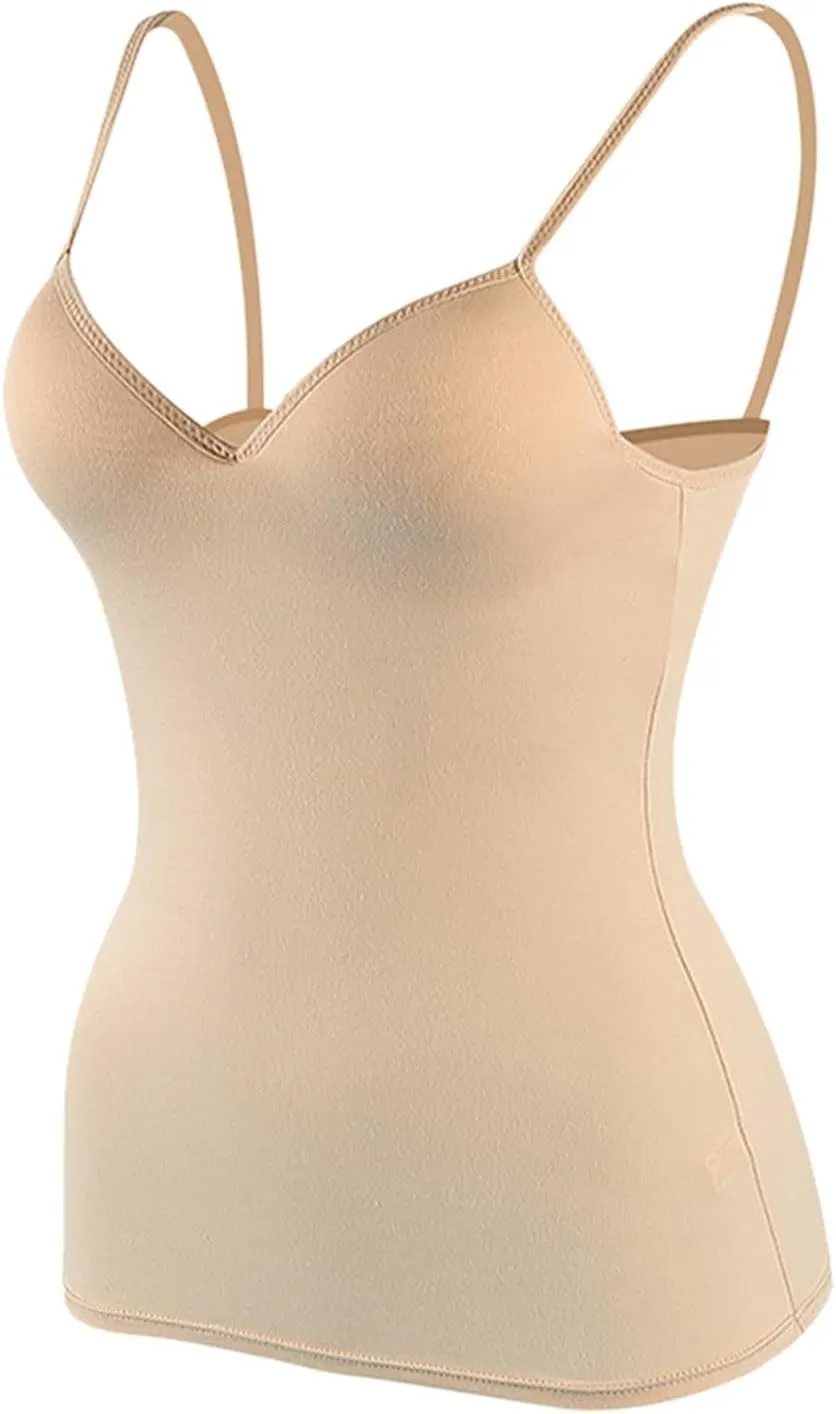 Women's Shelf Bra Camisole Tops Built in Bra Spaghetti Strap Workout Yoga Shirts Basic Layer Padded Bras Tank Tops