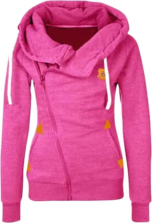 Womens Side Zip up Hooded Sweatshirt Casual Fashion Jackets Fall Outfits Winter Warm Y2k Coat with Pockets