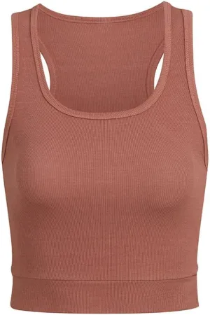 Women's Sporty-Racerback Half Tank with Fitted Band Sport Style Top