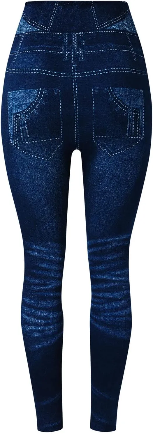 Womens Straight Leg Jeans Flowers Floral Print High Waist Faded Skinny Denim Pants Casual Slim Stretch Pencil Jegging