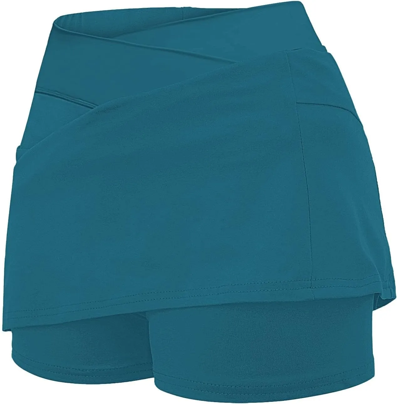 Womens Tennis Skirt with Pockets Shorts Crossover High Waisted Athletic Skorts Running Workout Golf Skirts 2 in 1