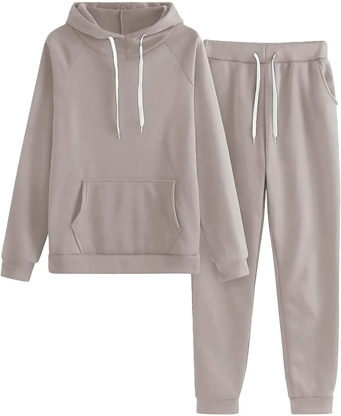 Women's Two Piece Tracksuit Fall Long Sleeve Crewneck Loose Plus Sweatshirt Wide Leg Sweatpant