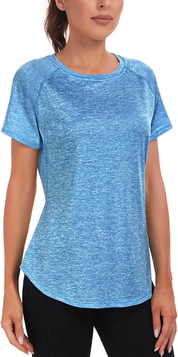 Women's Workout Tops,Short Sleeve Lightweight Dry-Fit Back Mesh Loose Fit Gym Athletic Running Shirts Tee for Women