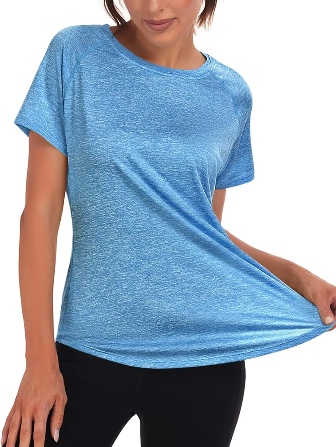 Women's Workout Tops,Short Sleeve Lightweight Dry-Fit Back Mesh Loose Fit Gym Athletic Running Shirts Tee for Women