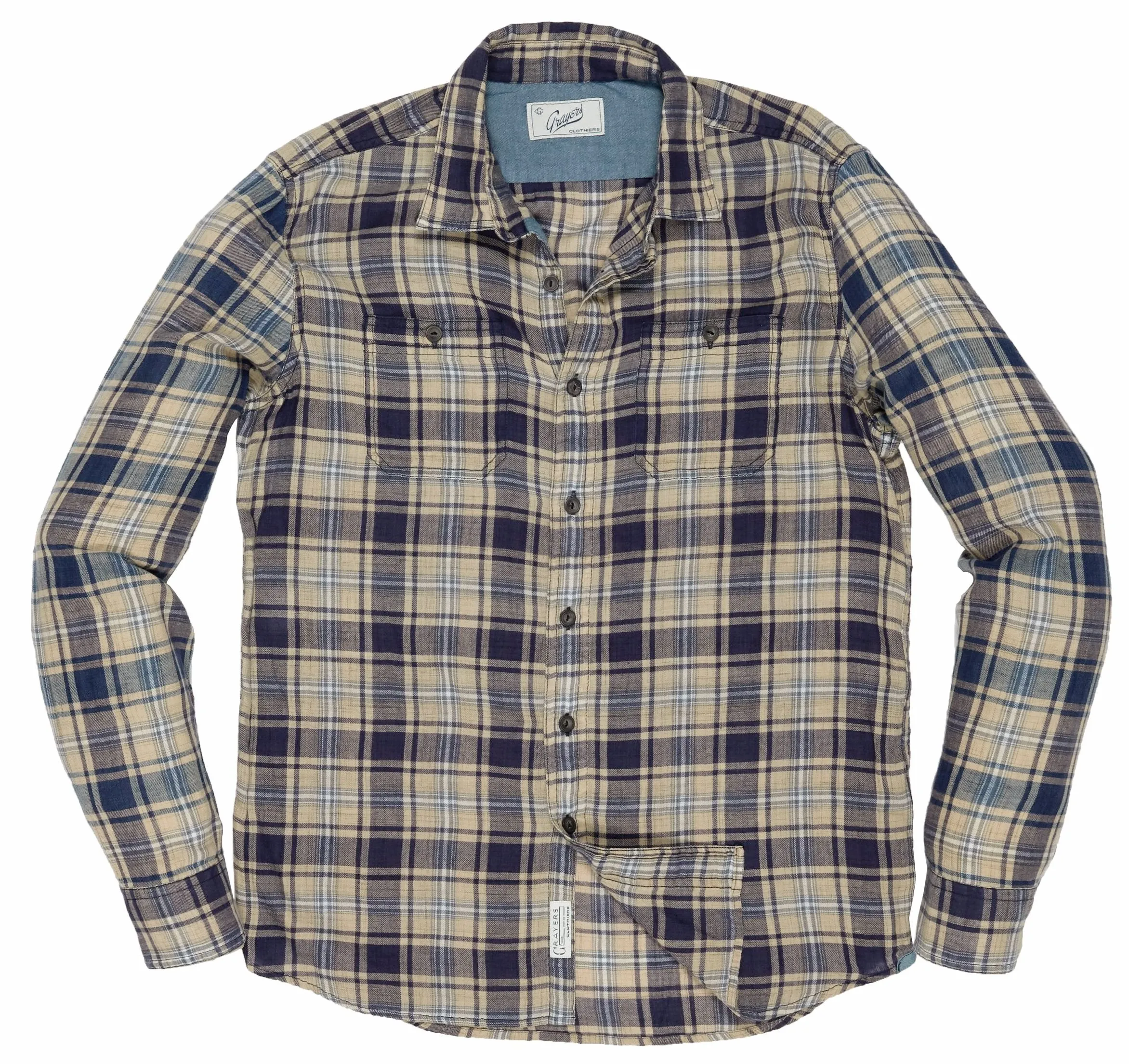 Wooton Power Loom Twill Long Sleeve Shirt - Blue Depth/Humus (Final Sale)