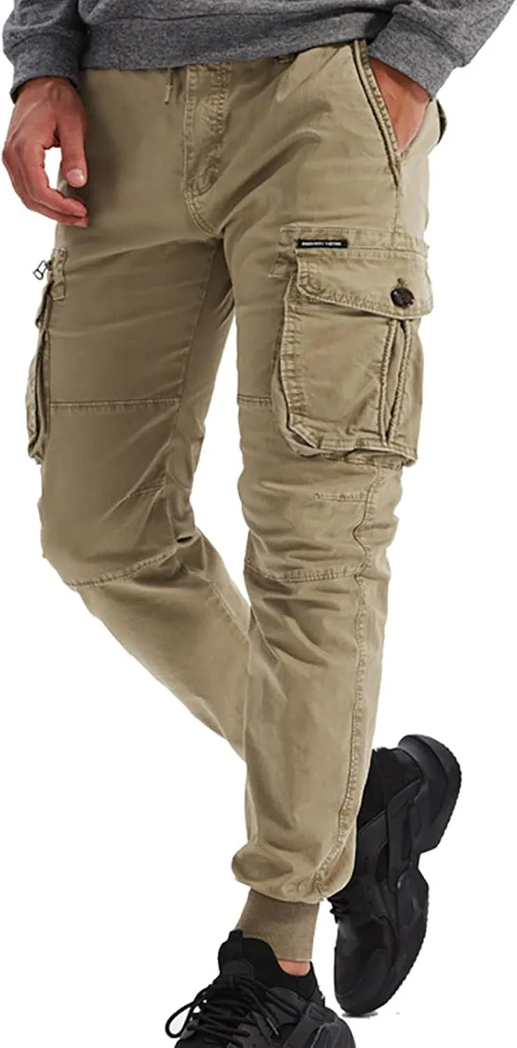 Zeiyignr Tactical Cargo Pants for Men Casual Work Hiking Sweatpants Joggers Outdoor Camping Fishing Trousers with Pockets